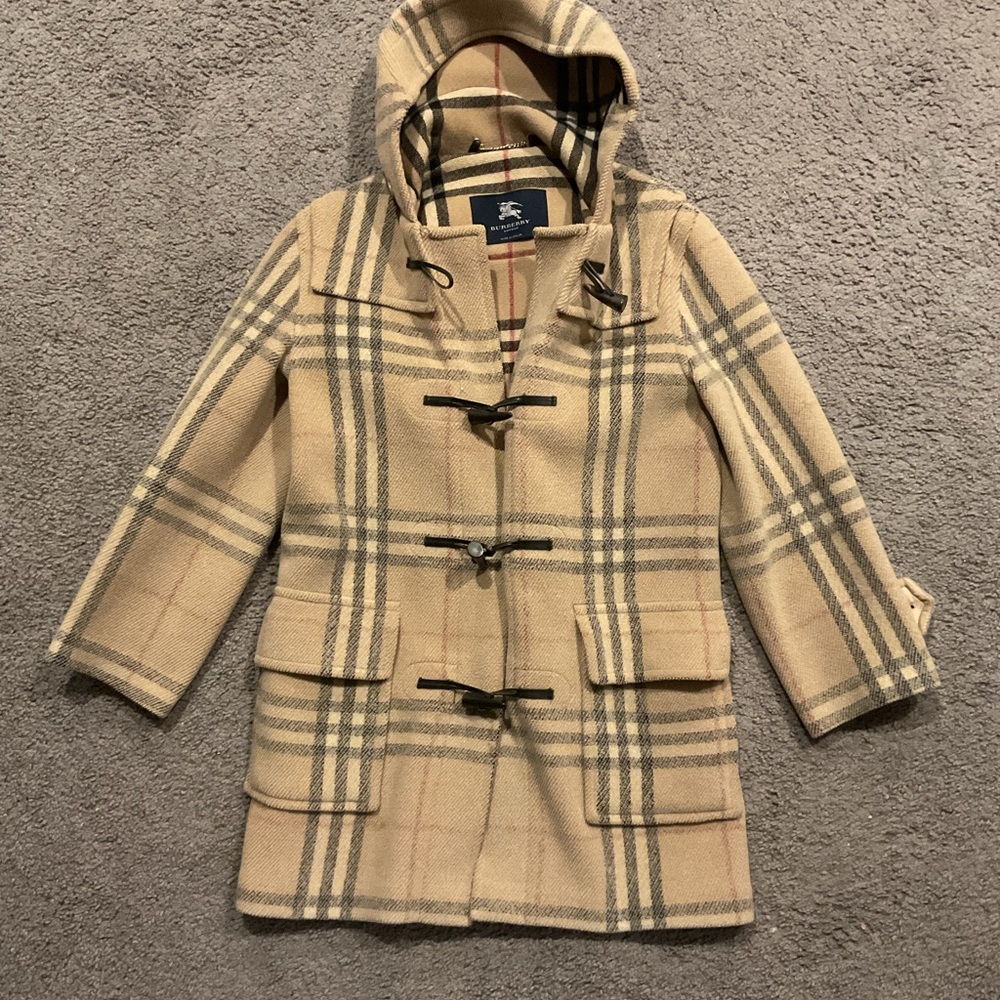 Burberry London Nova Check Wool Plaid Mini Duffle 99 Toggle Hooded Coat Jacket - Picture 8 of 12